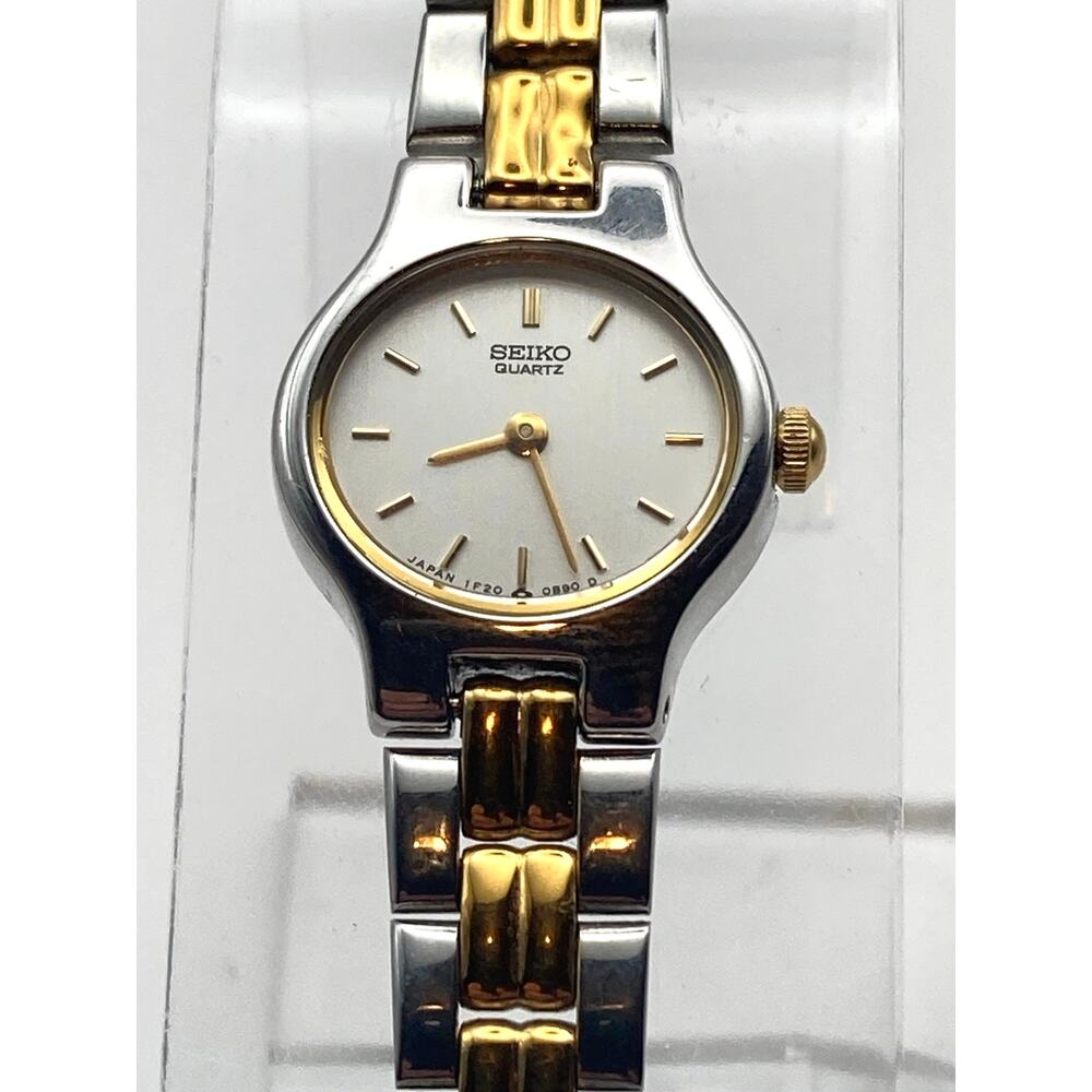MINT VTG Seiko 1F20-5B29 Women's Dress Petite Watch 17mm - New Battery - 6.25"